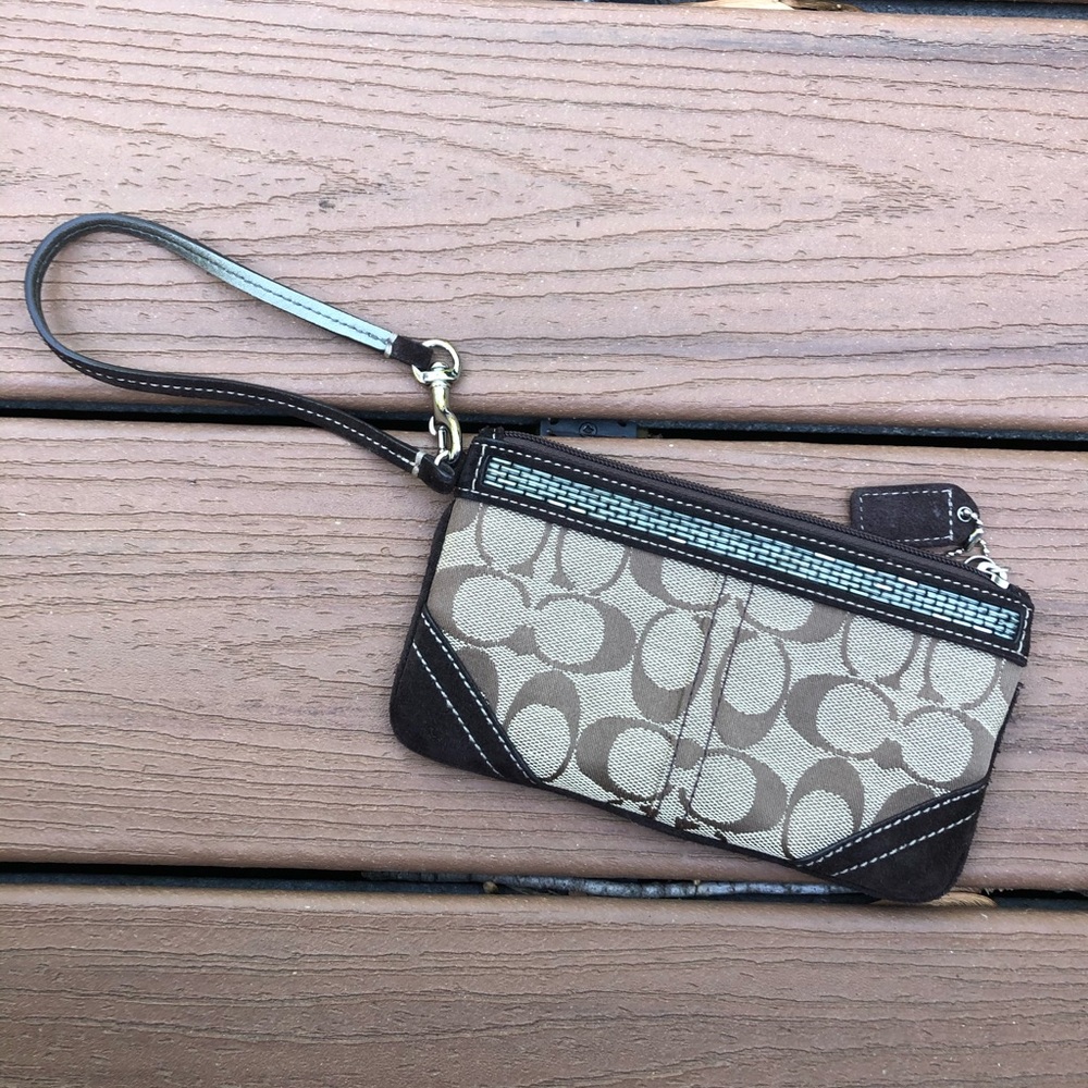 Coach print wristlet